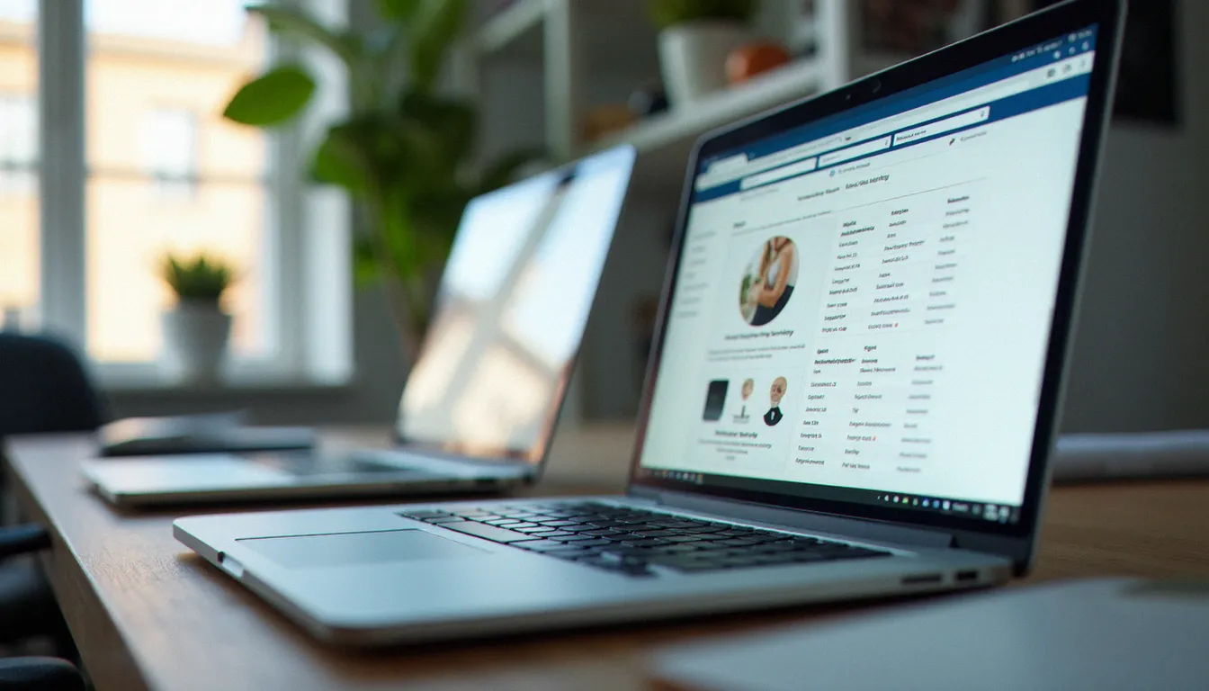 Comparaison visuelle entre une page publique de site e-commerce (front office) et son interface d'administration (back office) sur deux écrans côte à côte