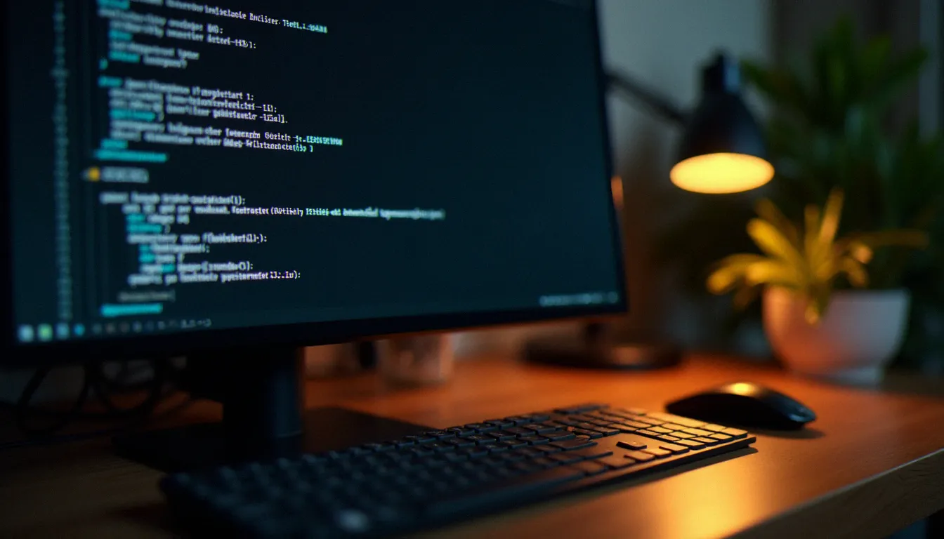 Écran de bureau affichant un terminal en mode sombre avec les lignes de mise à jour d'un système Linux debian 12.0 en cours d'exécution
