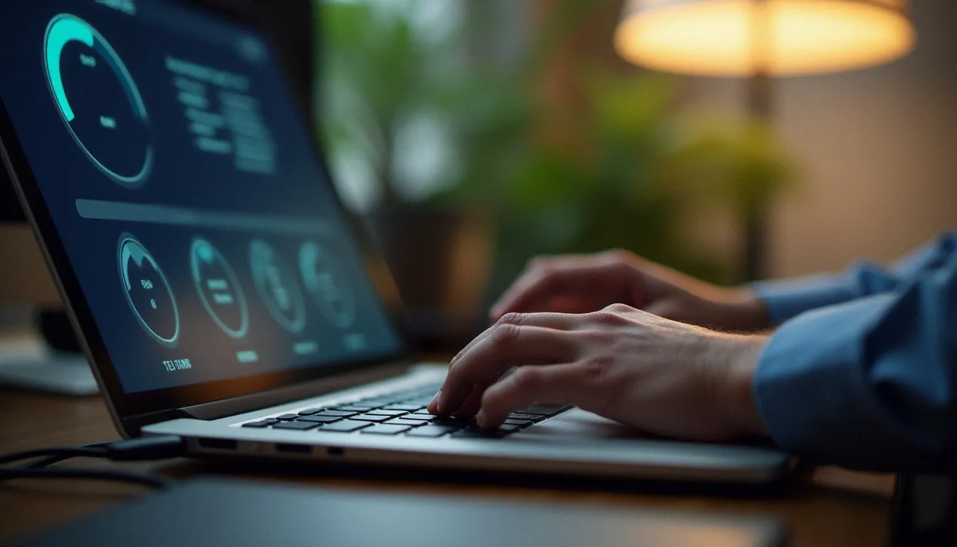 Mains tapant sur un clavier pour effectuer un degroupe test d'éligibilité internet