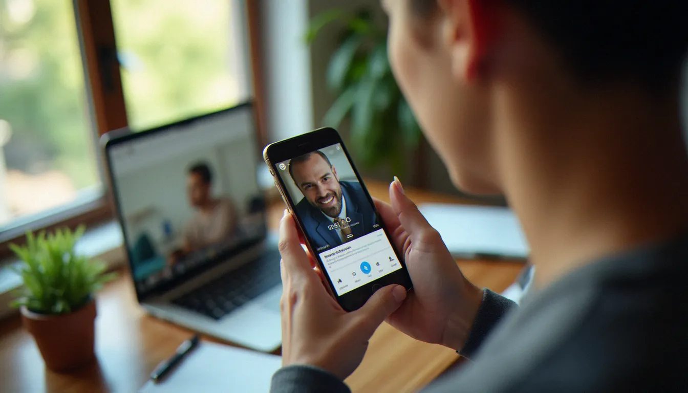Mains tenant un smartphone affichant une vidéo sur un réseau social, illustrant la démarche pour enregistrer une vidéo Twitter
