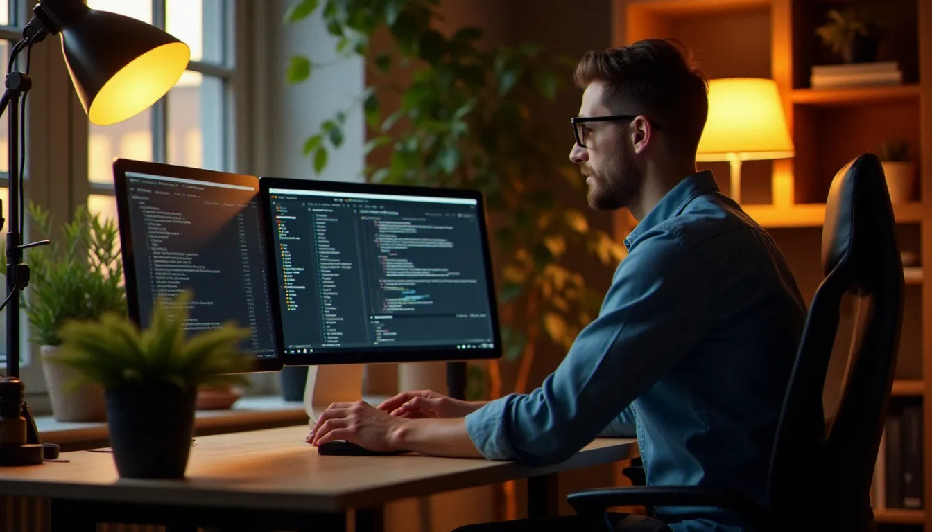 Développeur web indépendant travaillant sur l'intégration technique de f-connect dans un espace client