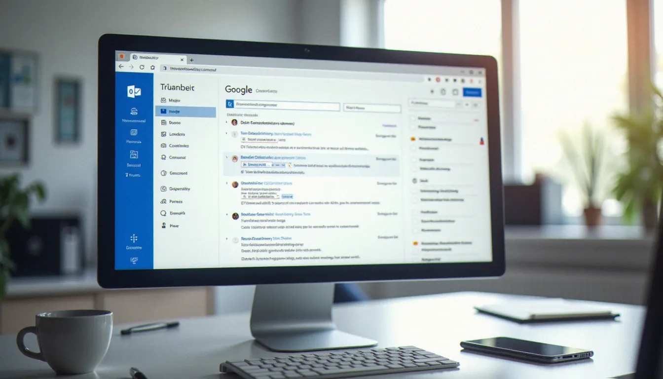 Écran d'ordinateur affichant une interface de messagerie professionnelle de type Outlook, similaire à la messagerie inrae.fr