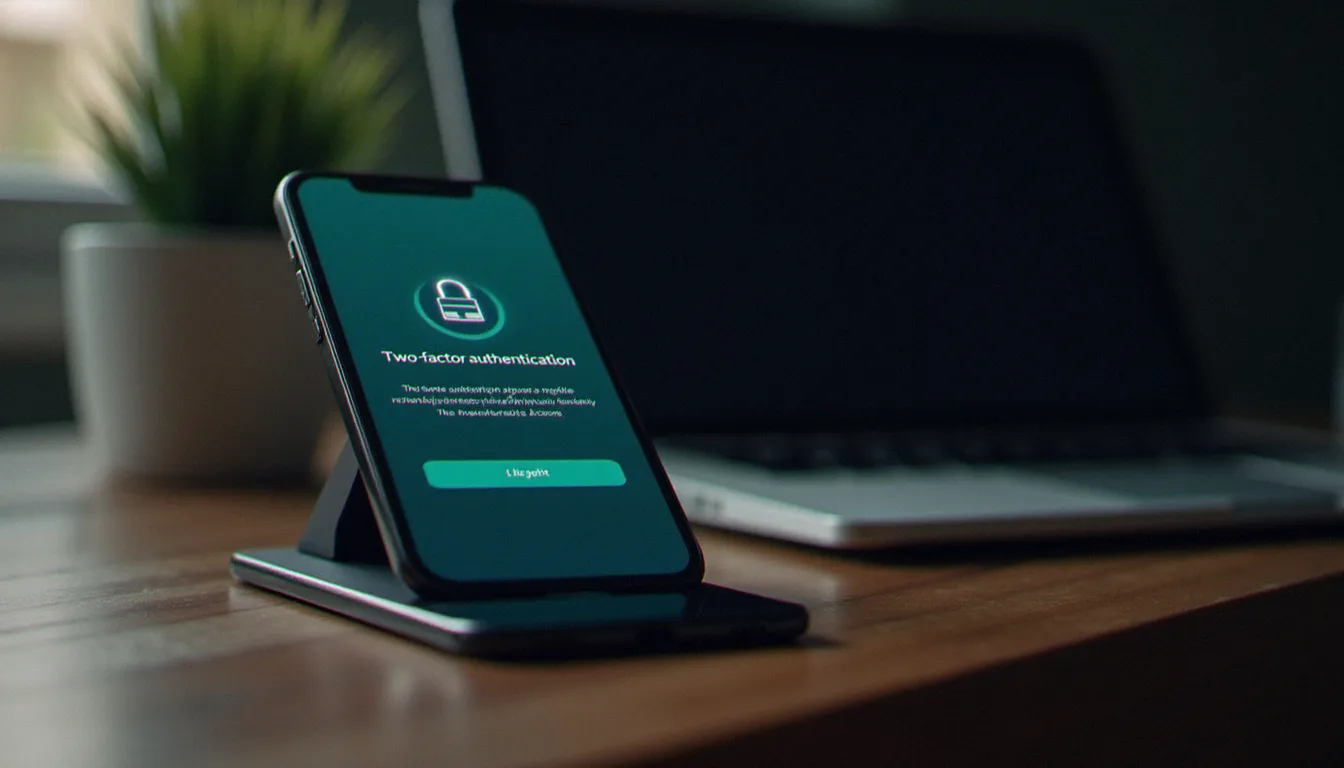 Smartphone affichant une notification d'authentification multi-facteurs pour sécuriser l'accès à une messagerie professionnelle