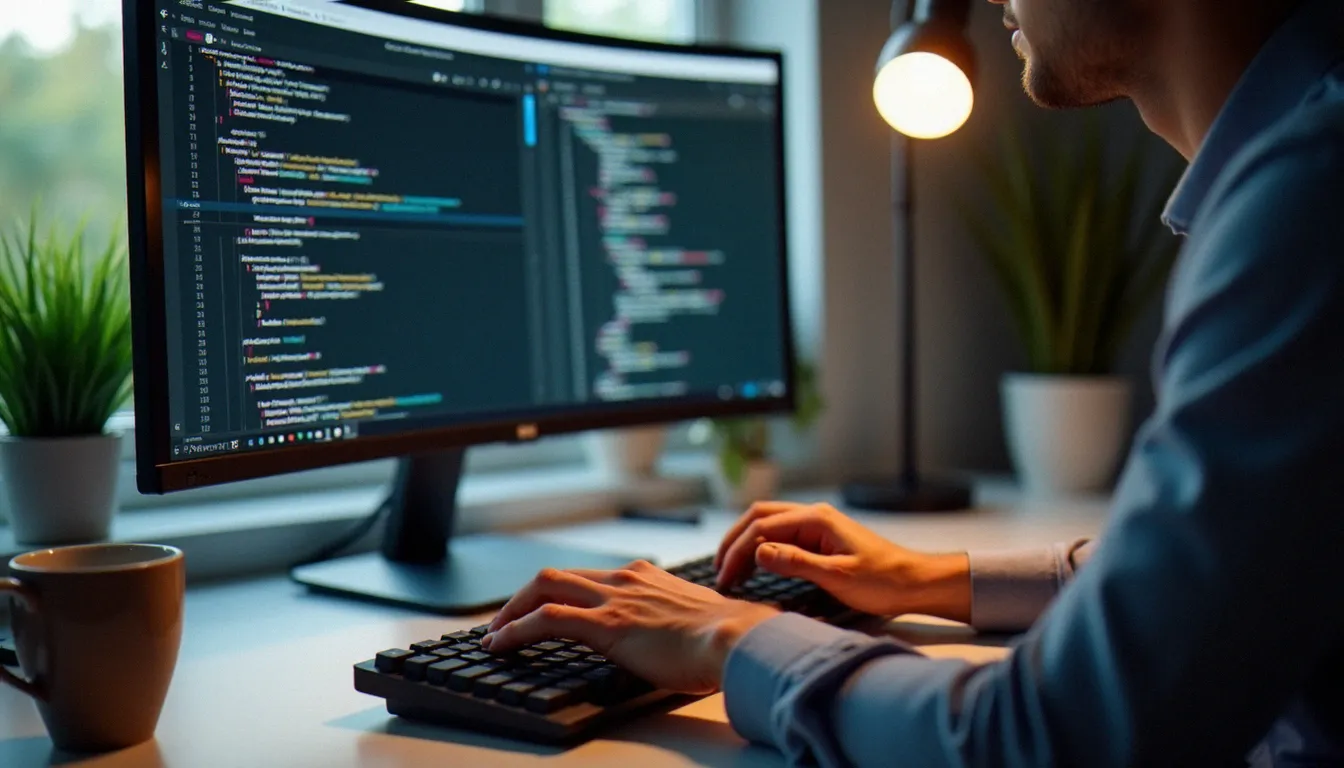 Développeur web freelance travaillant sur la création d'un site web, les facteurs techniques qui influencent le prix d'un projet web