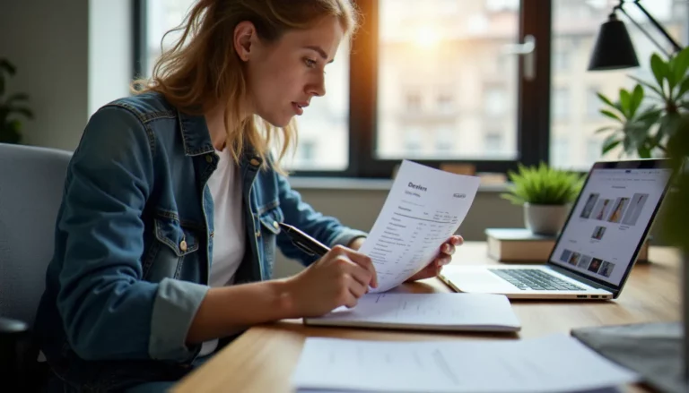 Entrepreneur québécois examinant un devis de création site web québec prix dans un espace de travail moderne à Montréal
