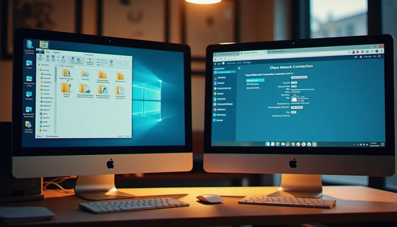 Comparaison entre interface client FTP et interface administration serveur FileZilla sur deux écrans