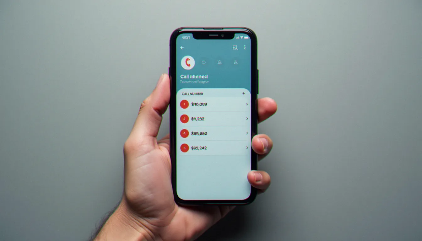 Téléphone affichant une application de filtrage d'appels indésirables pour se protéger des numéros inconnus