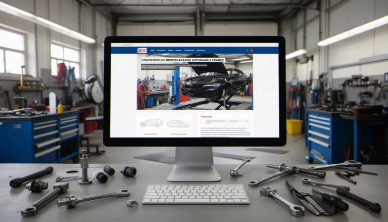 Illustration de création de site web pour garage automobile france