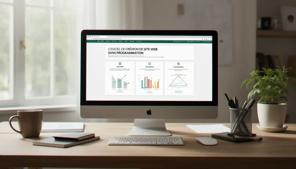 Illustration de logiciel de creation de site web sans programmation