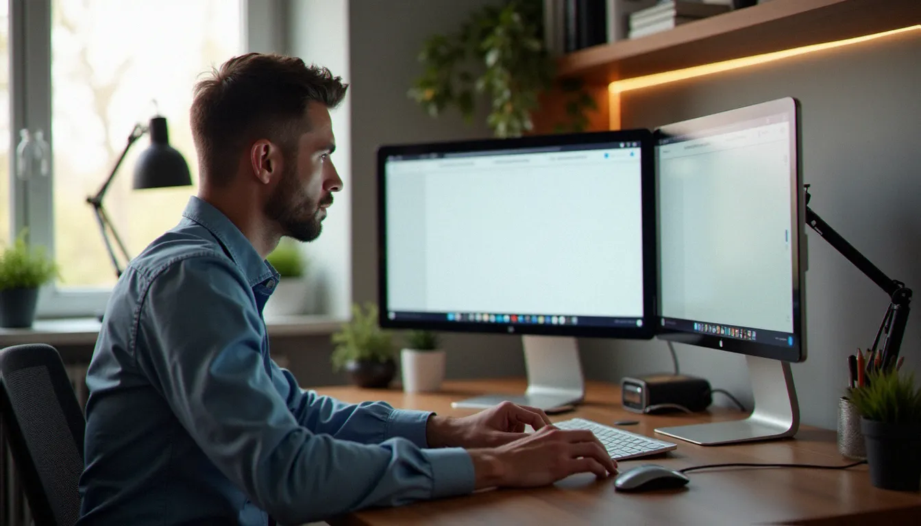 Consultant web indépendant travaillant sur la création d'un site internet pour une TPE, illustrant l'évaluation d'un prestataire comme Rémi Clavel pour la création de site internet